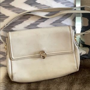 Vintage Cream Gucci Shoulder Handbag